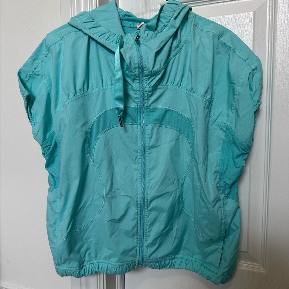 Lululemon Teal Hooded Windbreaker Jacket size 10